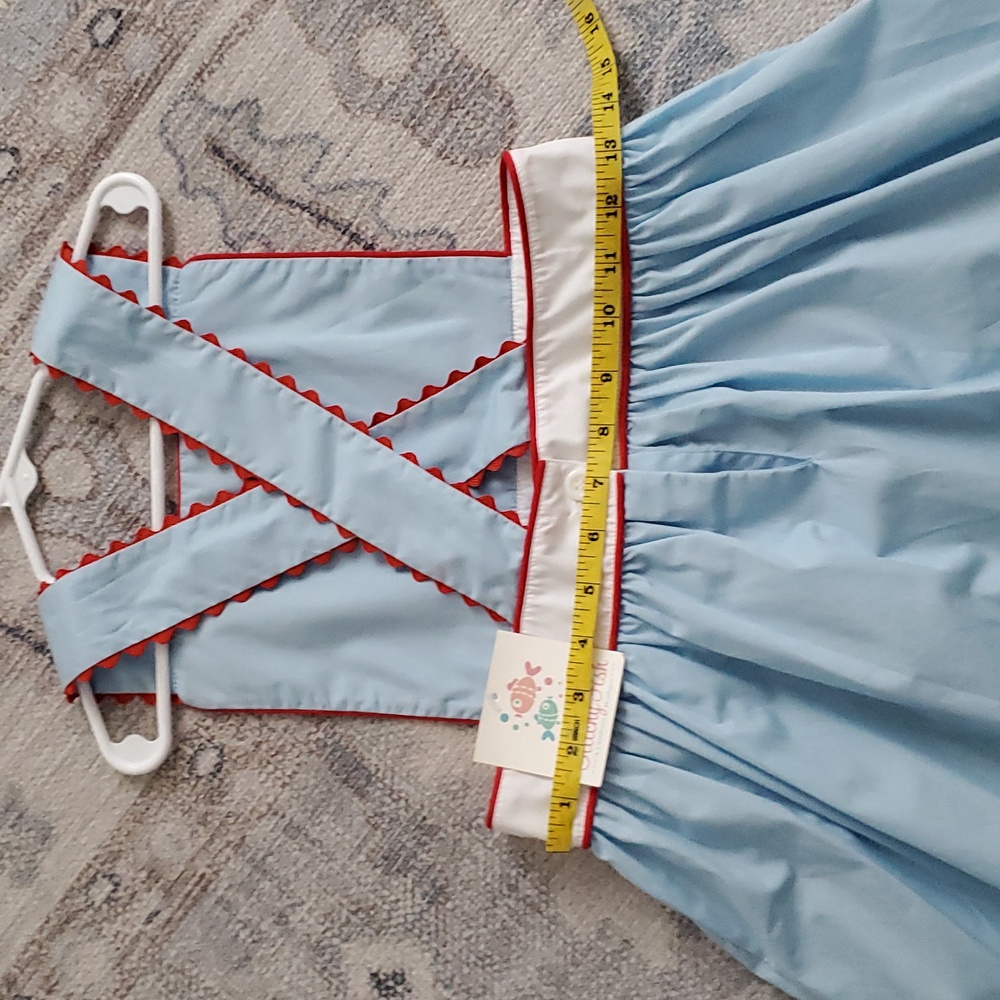 NWT Stitchy Fish Girls Patriotic Embroidered Ice Pop Summer Dress Sz7 - Picture 6 of 9